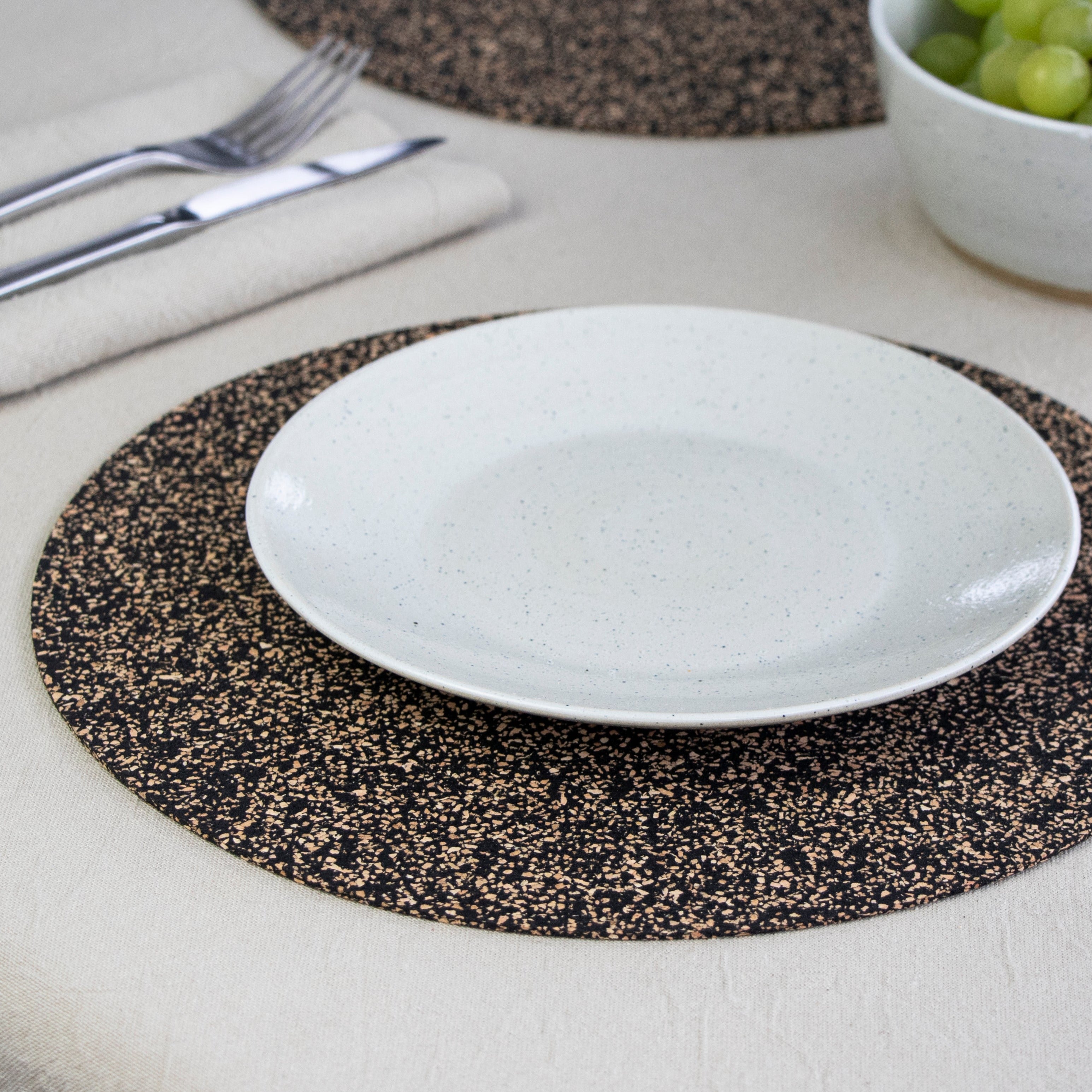Dash Recycled Rubber & Cork Placemats | Round