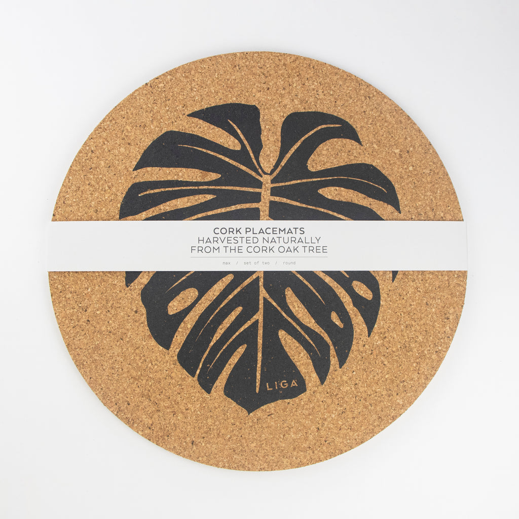 Cork Max Placemats - Monstera