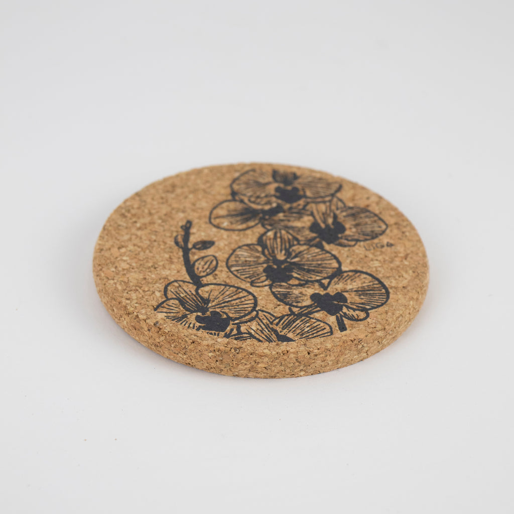 Cork Coaster Orchid Grey