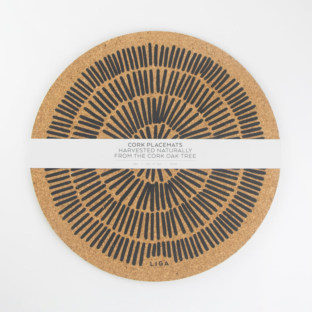 Cork Max Placemats - Sandy Lines