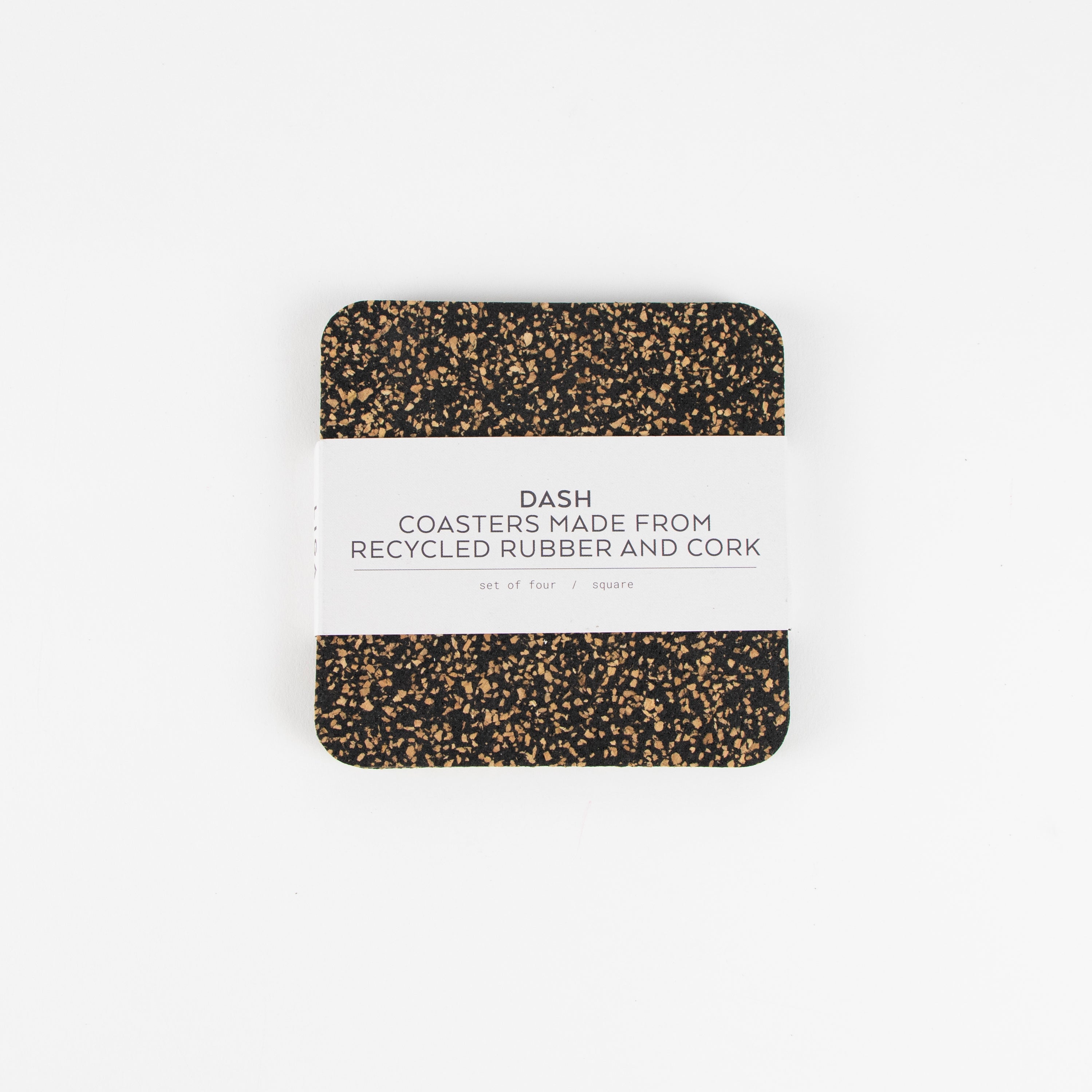 Dash Recycled Rubber & Cork Coasters | Square