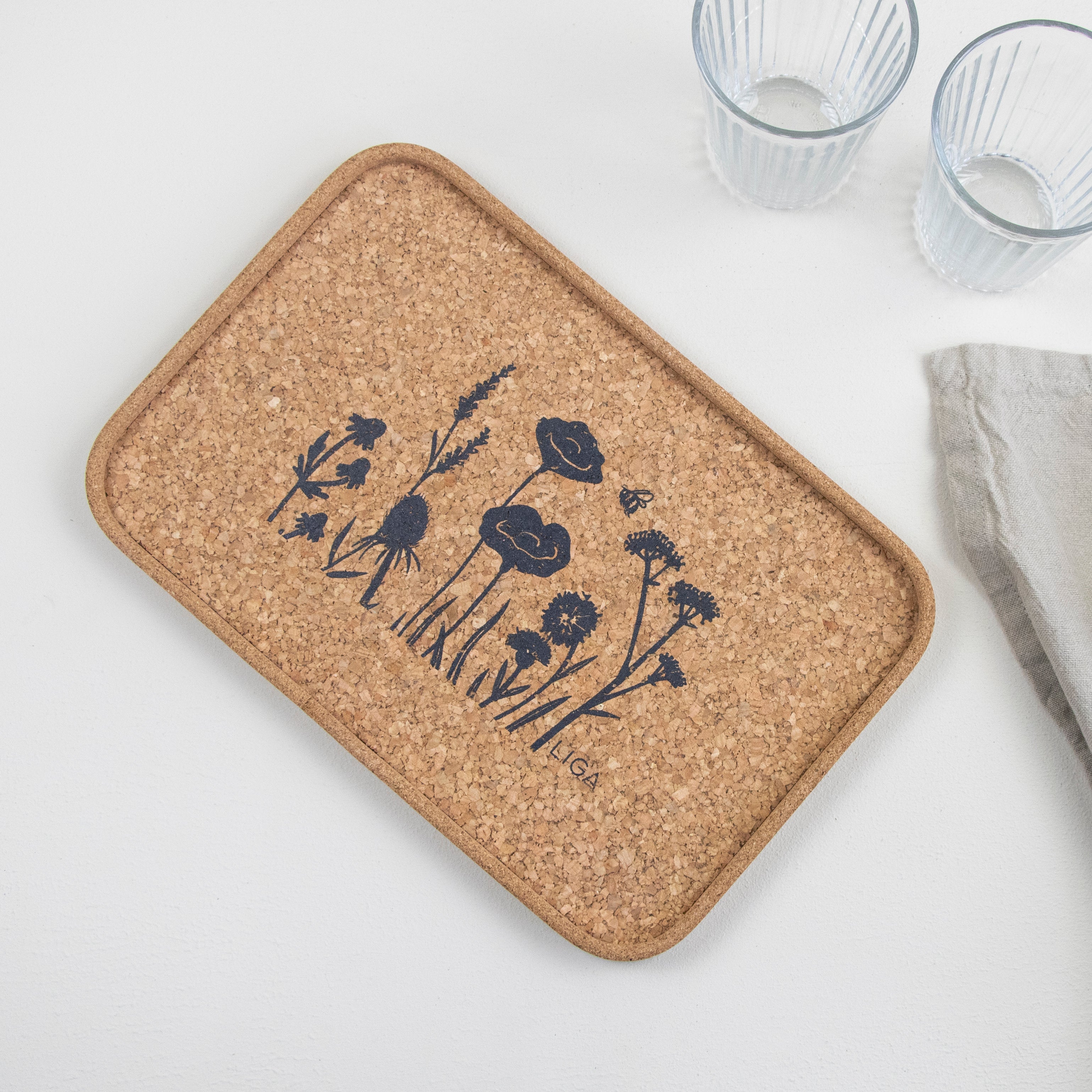 Cork Drinks Tray | Wildflower