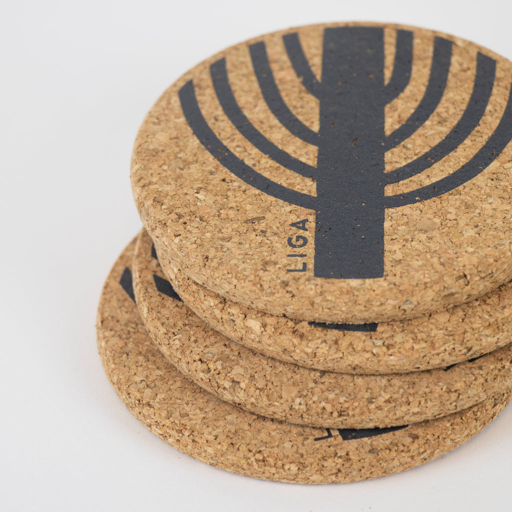 Cork Coaster Winter Tree